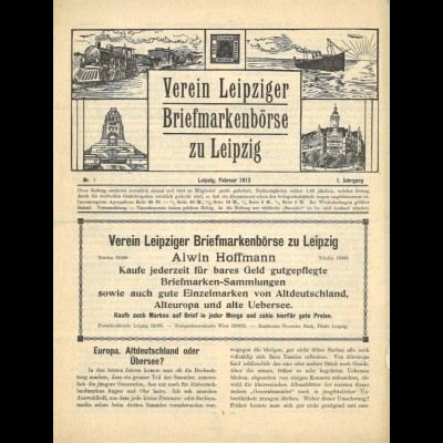 Berichte des Vereins Leipziger Briefmarkenbörse zu Leipzig, Nr. 1 - Nr. 18/19.