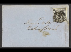 Altdeutschland Baden MiNr. 5 EF Brief Mannheim Mai 1857, NS 87 Drucksache