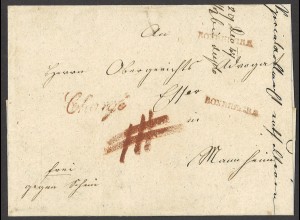 Altdeutschland Baden 1847 Vorphila L1 BOXBERG R2 auf Chargé Brief nach Mannheim