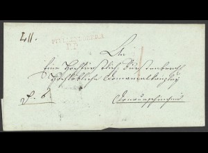 Altdeutschland Baden 1825 Vorphila Brief L1 PFULLENDORF.R.3. plus L1 P.P.