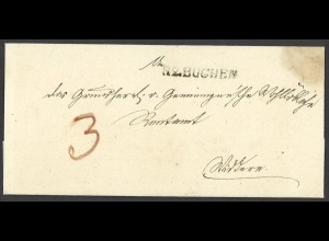 Altdeutschland Baden Vorphila 1837 Brief m. R2 Buchen nach Widdern (Württemberg)