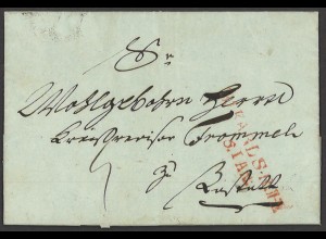 Altdeutschland Baden Vorphila 1814 Brief L2 R.1. KARLSRUHE Rot nach Rastatt