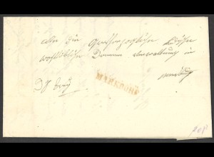 Altdeutschland Baden Vorphila 1842 Brief L1 MARKDORF 