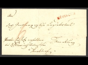 Altdeutschland Baden Vorphila 1843 Brief L1 HÜFINGEN nach Meersburg