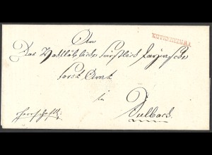 Altdeutschland Baden Vorphila 1817 Brief L1 KIPPENHEIM.R.1. nach Dulbach Dienst