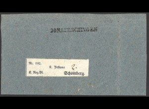 Altdeutschland Baden Vorphila Brief L1 DONAUESCHINGEN an das Postamt Schömberg