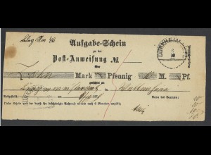 Altdeutschland Bayern 1879 Postschein HKS DÜRKHEIM