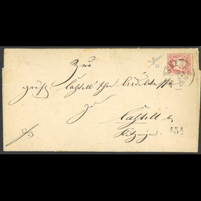 Altdeutschland Bayern 1871 Brief 3 Kreuzer MiNr. 23 EF München n. Castell