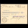 Altdeutschland Bayern 1907 Empfangsbestätigung Postanweisung 5 Pf. EF Frankfurt
