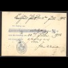 Altdeutschland Bayern 1902 Empfangsbestätigung Postanweisung 2 Pf. EF Regensburg