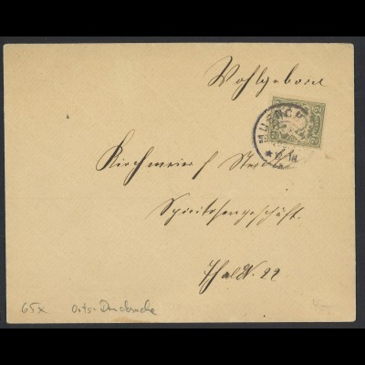 Altdeutschland Bayern 1903 Brief 2 Pf. EF MiNr. 65x Orts-Drucksache München