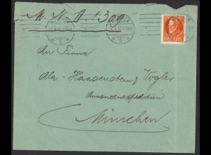 Altdeutschland Bayern 1920 Brief MiNr. 115 Ac EF Ortsbrief München 