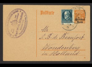Bayern / Deutsches Reich 1920 Ganzsache DR P 124 10 Pf. + Bayern 20 Pf. Holland