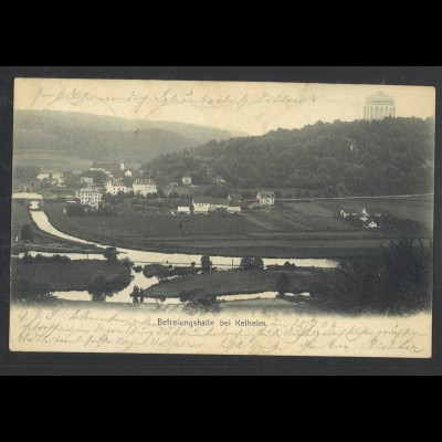 Altdeutschland Bayern 1906 Ansichtskarte Kehlheim MiF MiNr. 60 + 65 Bahnpost