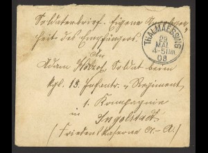 Altdeutschland Bayern 1908 Feldpost Soldatenbrief Thalmaessing n. Ingolstadt