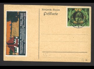 Altdeutschland Bayern 1911 Postkarte EF MiNr. 92A FDC Werbemarken München