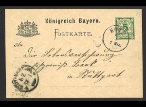 Altdeutschland Bayern 1900 Postkarte P 44 Roth (K1 Stempel 23a, Helbig + 100)