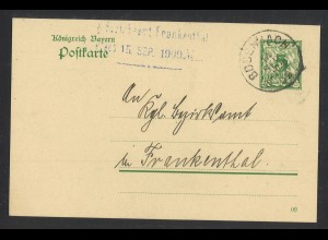 Altdeutschland Bayern 1909 Postkarte P 79/03 5 Pf. K1 Bosenbach (Helbig +30)