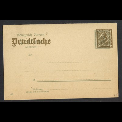Altdeutschland Bayern 1905 Postkarte PZD 8/03 (A-Teil) mit privatem Zudruck 