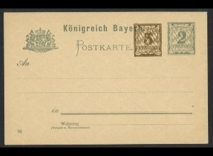 Altdeutschland Bayern 1902 Ganzsachen-Postkarte P 72 II tadellos ungebraucht
