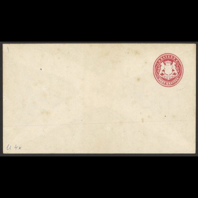 Altdeutschland Bayern 1875 Gansachen-Umschlag U4 X ungebraucht (MICHEL 45 Euro)