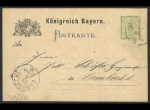 Altdeutschland Bayern 1885 Postkarte 3 Pf. P 29 I/02x Maikammer Zudruck Ullrich