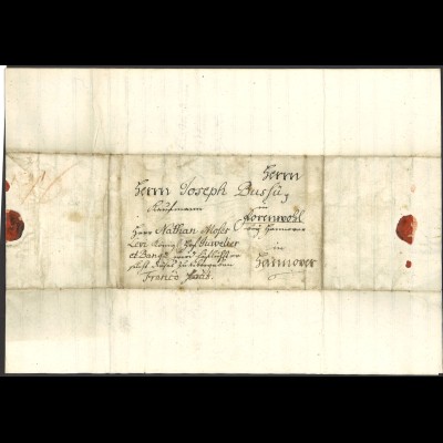 Vorphilatelie Hannover 1782 Brief Franco (hds.) n. Varnwaldt (Vahrenwald) 