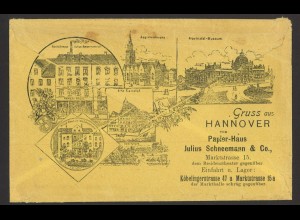 Altdeutschland Hannover Brief Zudruck Werbung Papierhaus Schneemann AK-Vorläufer