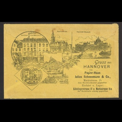 Altdeutschland Hannover Brief Zudruck Werbung Papierhaus Schneemann AK-Vorläufer