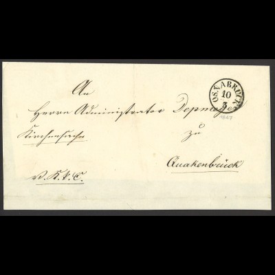 Altdeutschland Hannover 1847 Osnabrück Quakenbrück Königl. Consistorium