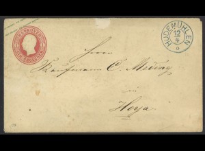 Altdeutschland Hannover Brief Ganzsache 1 Gr. K2 Hudemühlen (Feuser 173, +120)