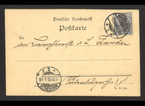 Deutsches Reich Germania 1900 Postkarte 2 Pf. MiNr. 53 EF Magdeburg Militaria