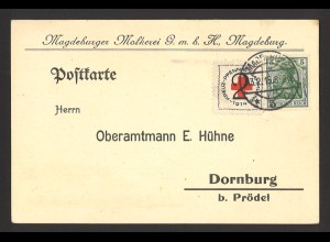 Deutsches Reich 1915 Postkarte 5 Pf. Germania MiNr. 85 I + Rotes Kreuz 2 Pf.