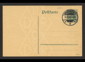 Deutsches Reich 11.11.1911 Ganzsachen-Postkarte P 90 als „Schnapszahl-Beleg“ 