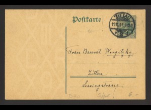Deutsches Reich 11.11.1911 Ganzsachen-Postkarte P 90 „Schnapszahl-Beleg“ Zittau