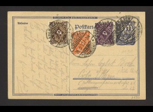 Deutsches Reich Infla 1923 Postkarte P 150 Mischfrankatur (Porto 40 Mark) 