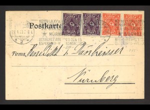 Deutsches Reich Infla 1923 Postkarte MiF MiNr. 224 +225 Esperanto Kongress SoSt 