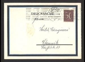 Deutsches Reich 1922 Postkarte Drucksache EF MiNr. 164 Zudruck Faltkarte Sprache
