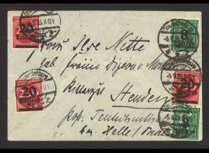 Deutsches Reich 1923 Brief MiF MiNr. 278 + 282 