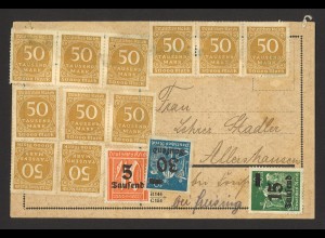 Deutsches Reich Infla 1923 Postkarte MiF diverse Ausgaben ungelaufen