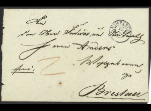 Altdeutschland Preussen Vorphila Brief K2 Nimptsch (Feuser 2523-2) n. Breslau