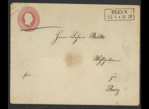 Altdeutschland Preussen Brief Ganzsache U 11 B Stempel R2 EGELN n. Burg
