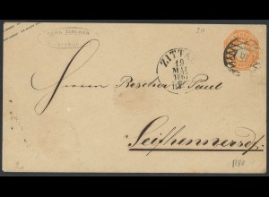 Altdeutschland Sachsen Brief GSU 1/2 Ngr. U 20 A Stempel K1 ZITTAU (Feuser 340)