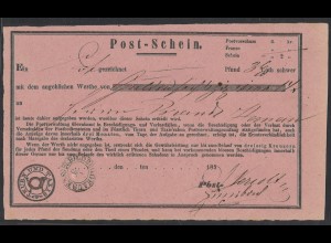 Altdeutschland Thurn & Taxis Postschein Hildburghausen K2 Stempel 1858