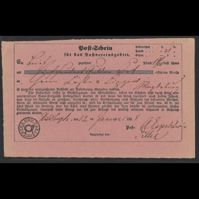 Altdeutschland Thurn & Taxis Hildburghausen hds auf 6 Postscheinen (rosa) 1858 