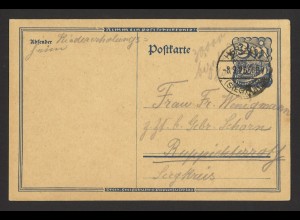 Deutsches Reich 1923 Postkarte P 150 o. ZuF / Porto bar bezahlt 30.000 M. hds. 