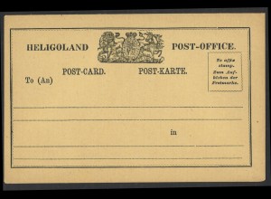 Altdeutschland Helgoland Postkarte Formular zweisprachig HELIGOLAND POST-OFFICE