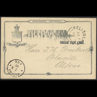 Altdeutschland Helgoland 1890 Ganzsache Postkarte P 6 nach Altona