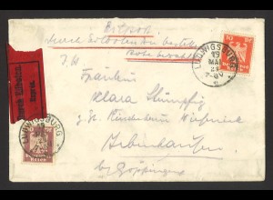 Deutsches Reich 1924 Brief MiF MiNr. 357 + 359 Eilboten Express Ludwigsburg