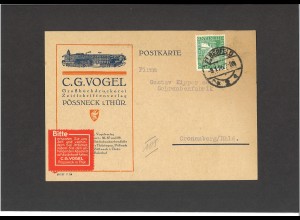 Deutsches Reich 1926/28 6 Postkarten Firmenlochung Zudruck Vogel Verlag Pössneck